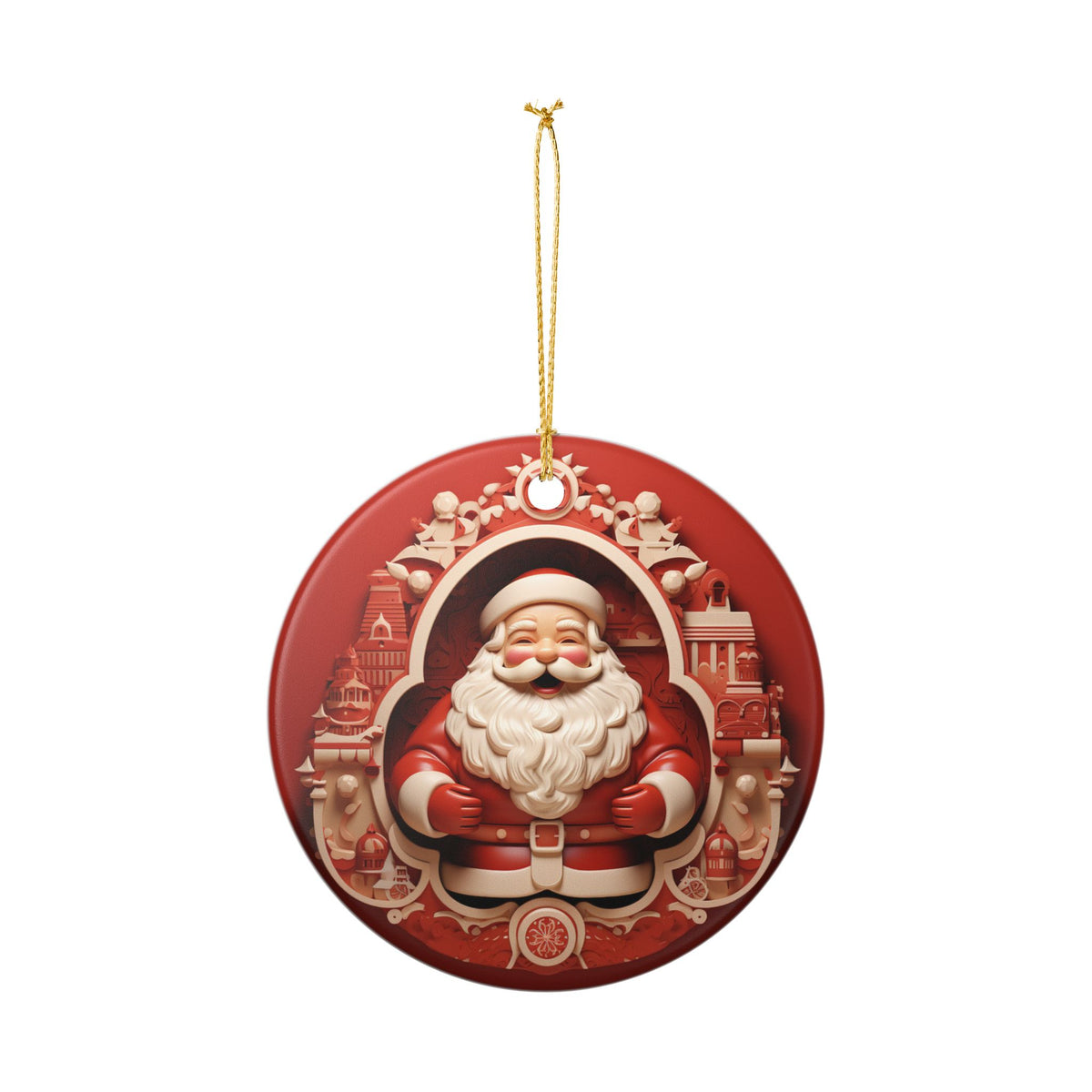 Santa Claus Christmas Ceramic Ornament   Item #635403