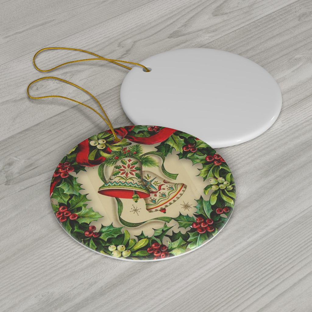 Wreath Bells Ceramic Disc Ornament         Item #8837124 - Buckshot's Bargain Barn