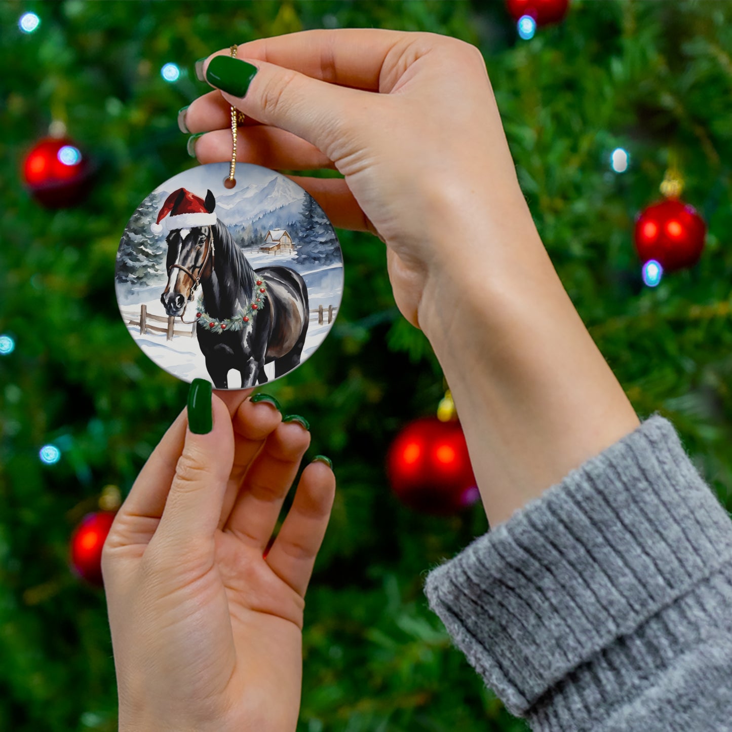 Ceramic Ornament - Horse Christmas      Item #3207155