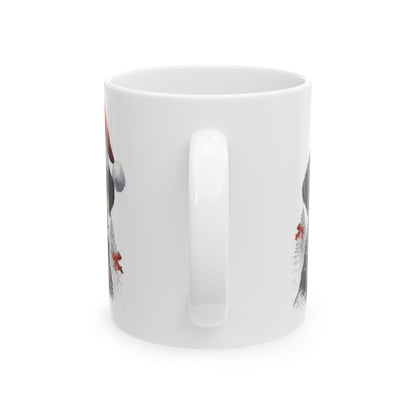 Christmas Dog In Santa Hat Ceramic Mug 11oz  Item #945665