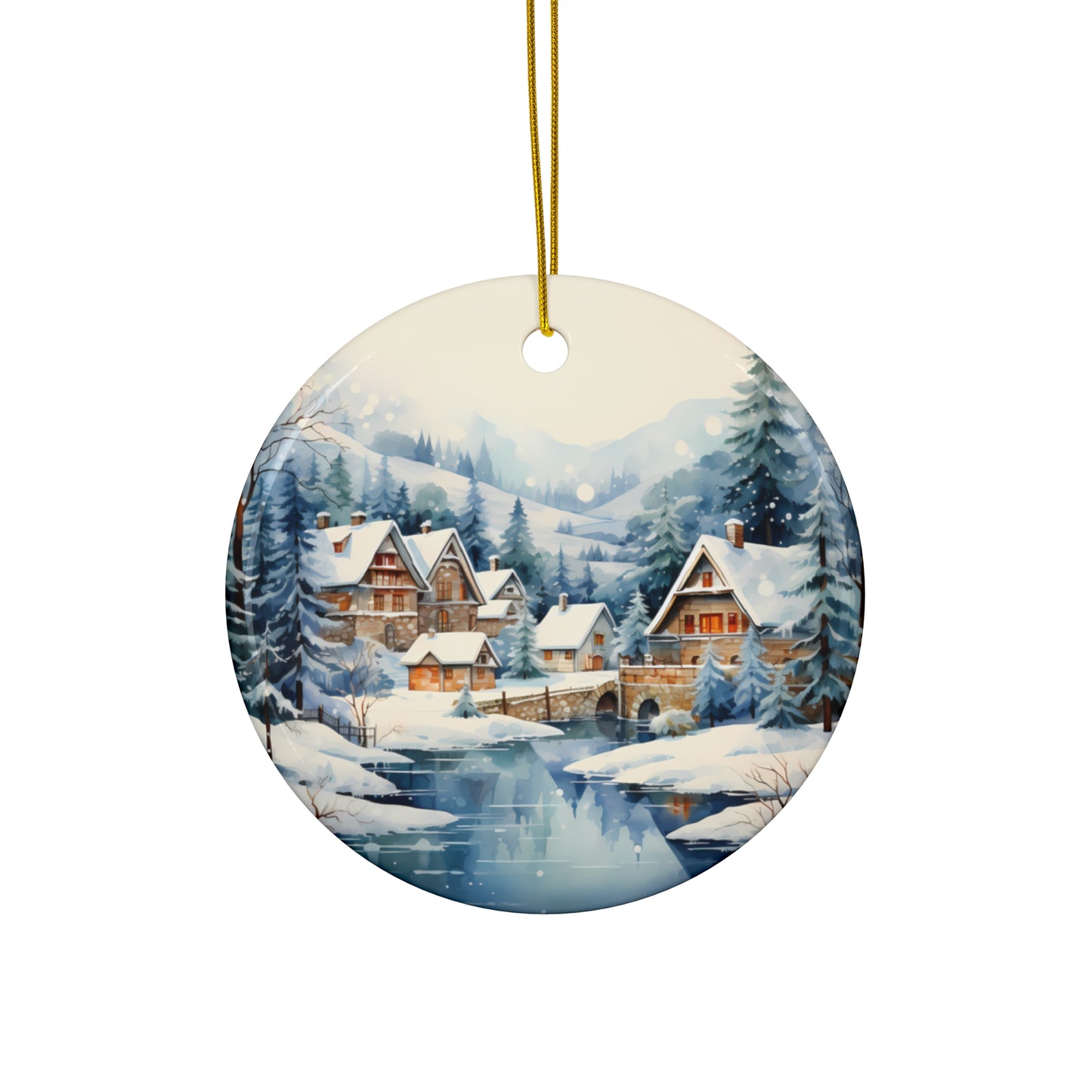 Ceramic Ornament - Christmas Scene       Item #2559054