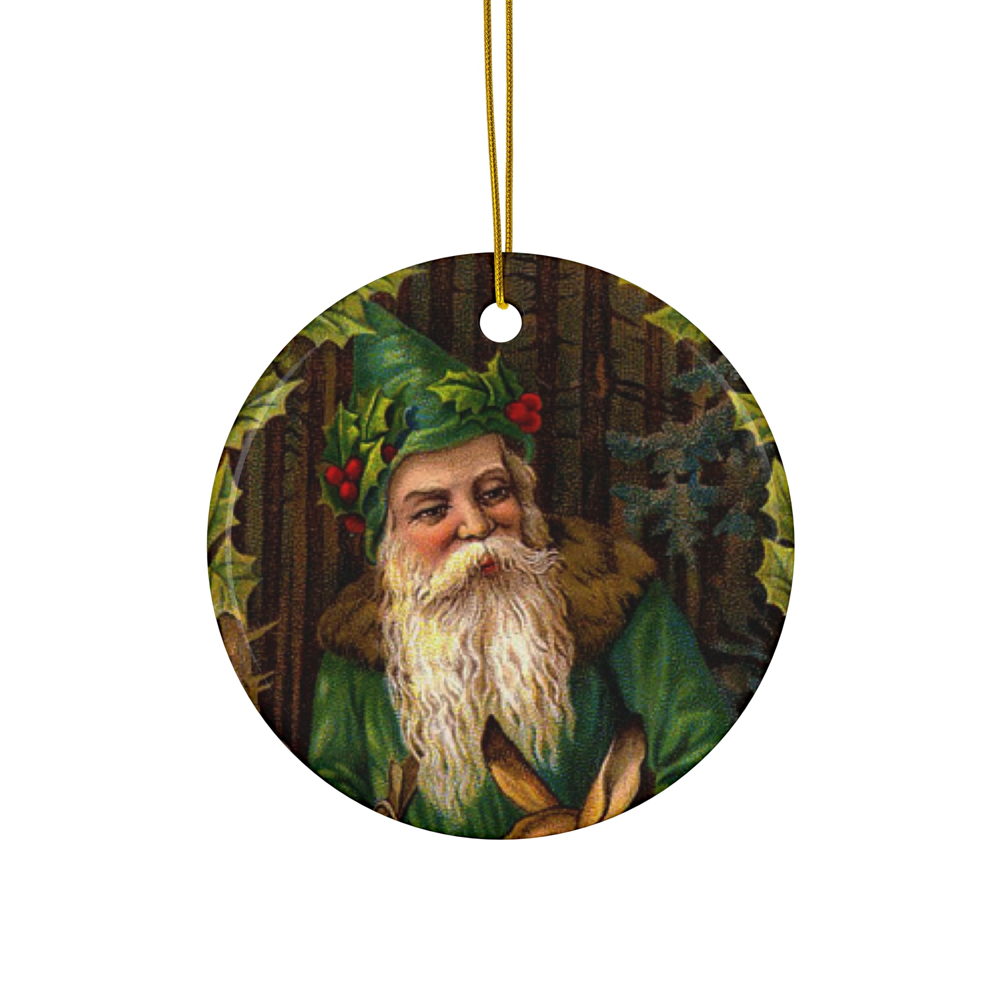 Santa Ceramic Disc Ornament        Item #9858835