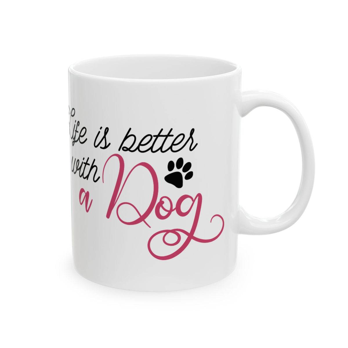 Dog Lover Ceramic Mug – “Life is Better with a Dog” 11oz  Item #805148