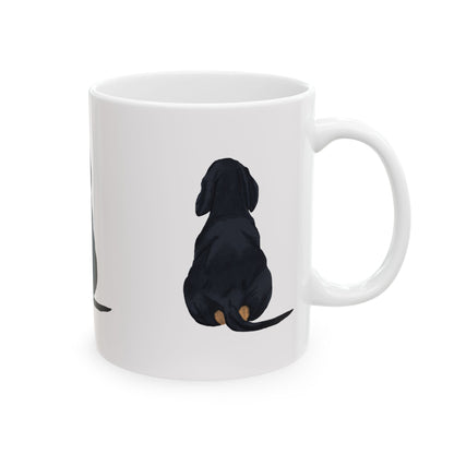 Dog Silhouette Mug – Back View Ceramic Coffee Cup 11oz    Item #10813