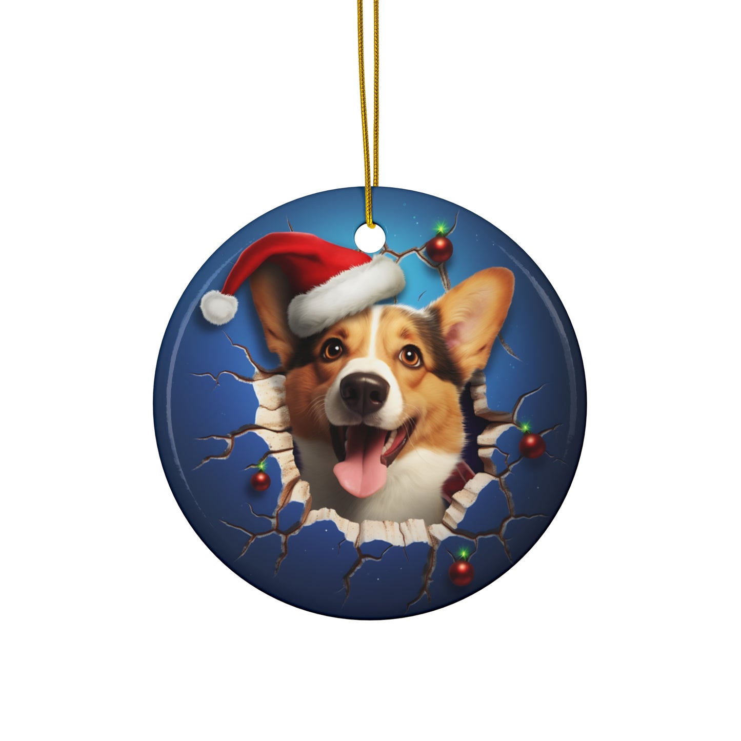 CERAMIC ORNAMENT - 3D CHRISTMAS DOG        Item #2912952