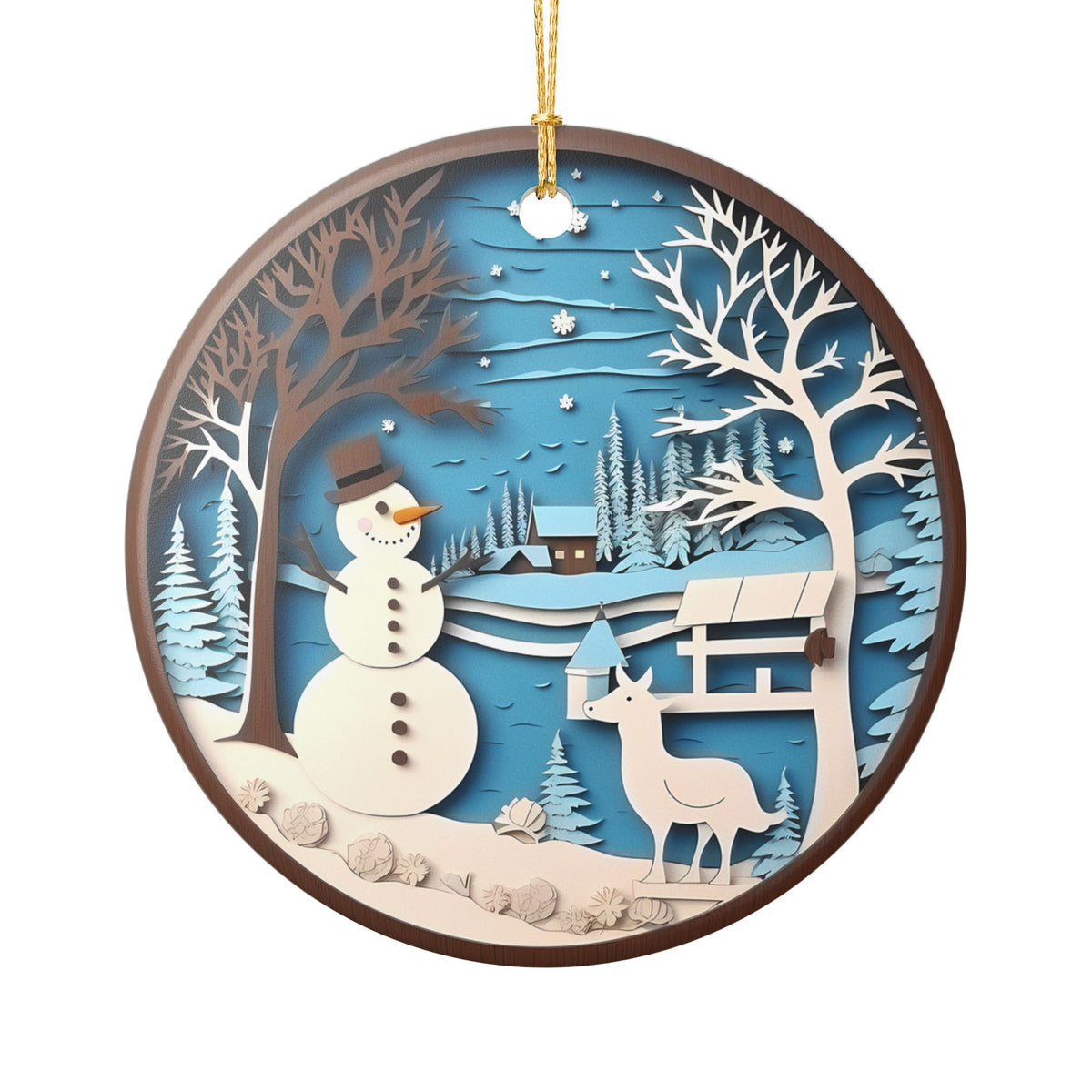 Winter Wonderland Snowman Ceramic Ornament    Item #674522