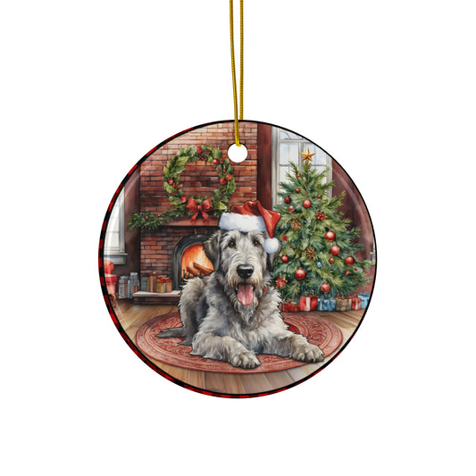 Ceramic Ornament - Irish Wolfhound Christmas Dog       Item #1557039