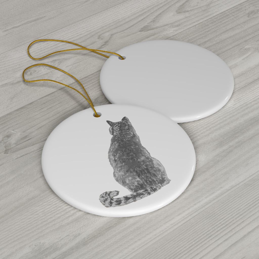 Cat Ceramic Disc Ornament          Item #983118