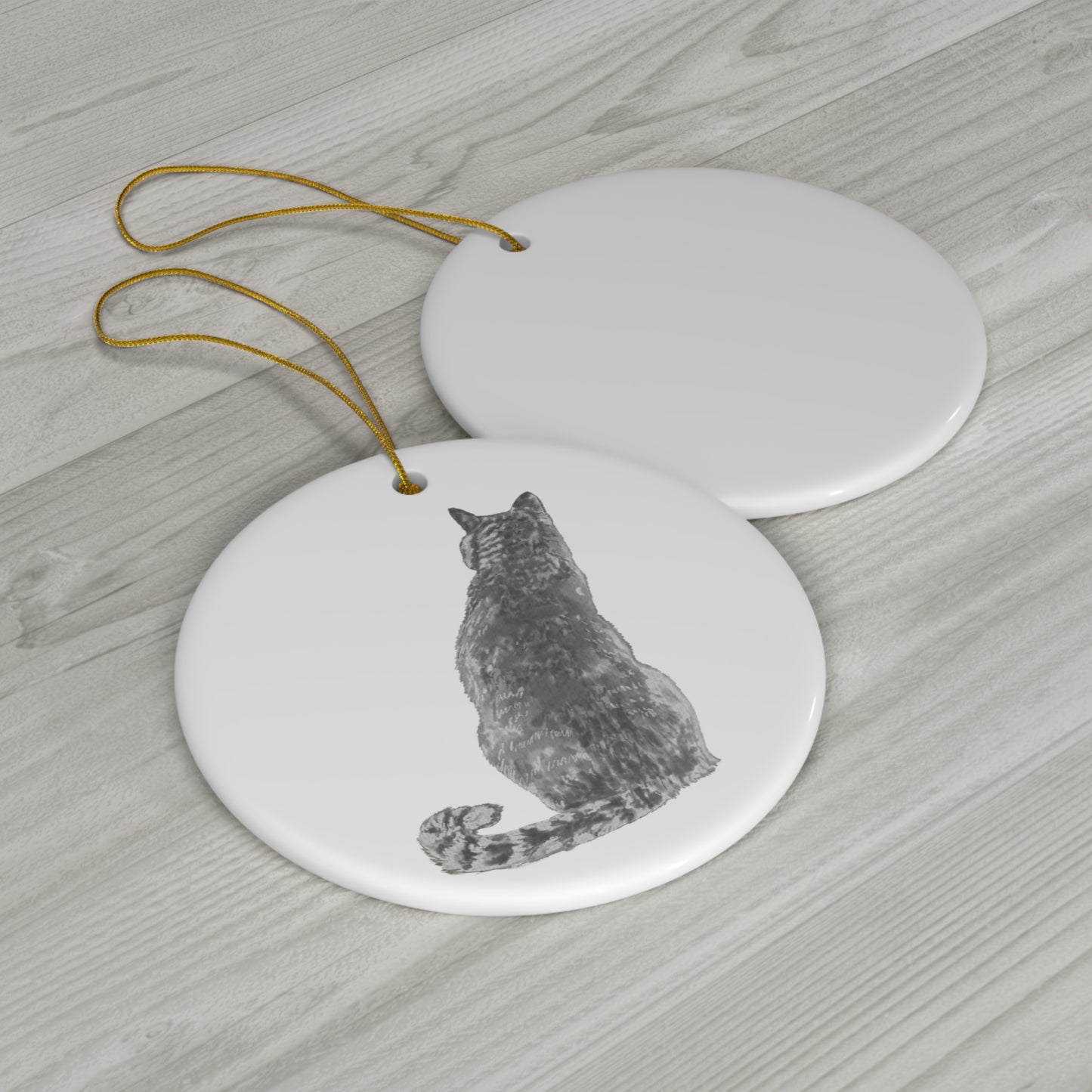 Cat Ceramic Disc Ornament          Item #983118