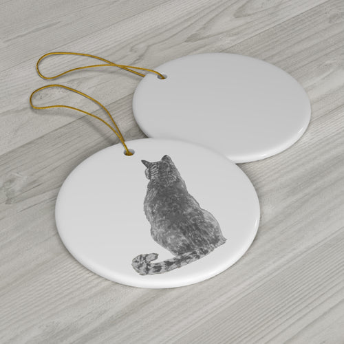 Cat Ceramic Disc Ornament          Item #983118