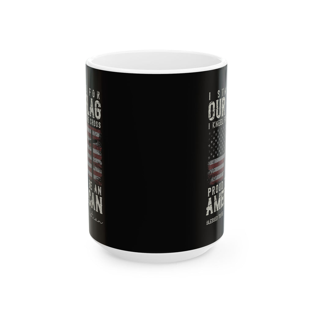 "I Stand For Our Flag" Patriotic American Flag Coffee Mug 15oz  Item #265192