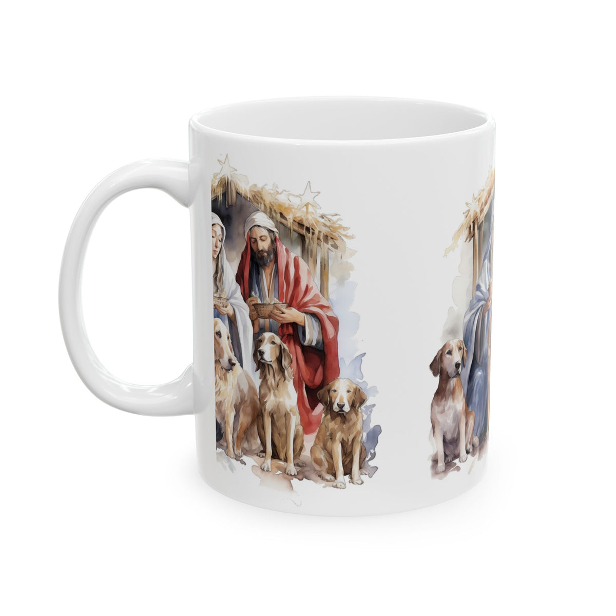 Nativity Mug with Dogs — Religious Christmas Coffee Cup 11oz  Item #505916