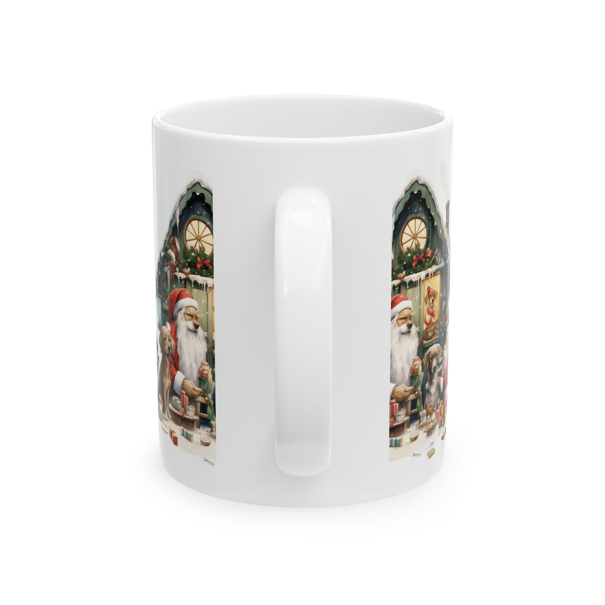 Christmas Santa and Pets Holiday Ceramic Mug 11oz  Item #395347
