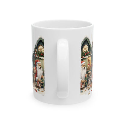 Christmas Santa and Pets Holiday Ceramic Mug 11oz  Item #395347