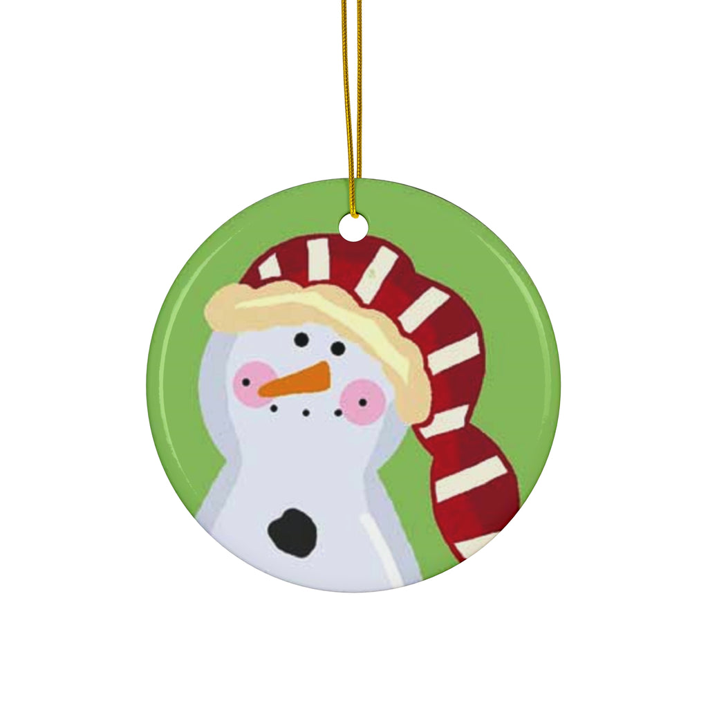 Snowman Ceramic Ornament   Item #309043 - Buckshot's Bargain Barn