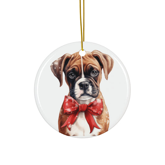 Christmas Dog Ceramic Disc Ornament              Item #2469335