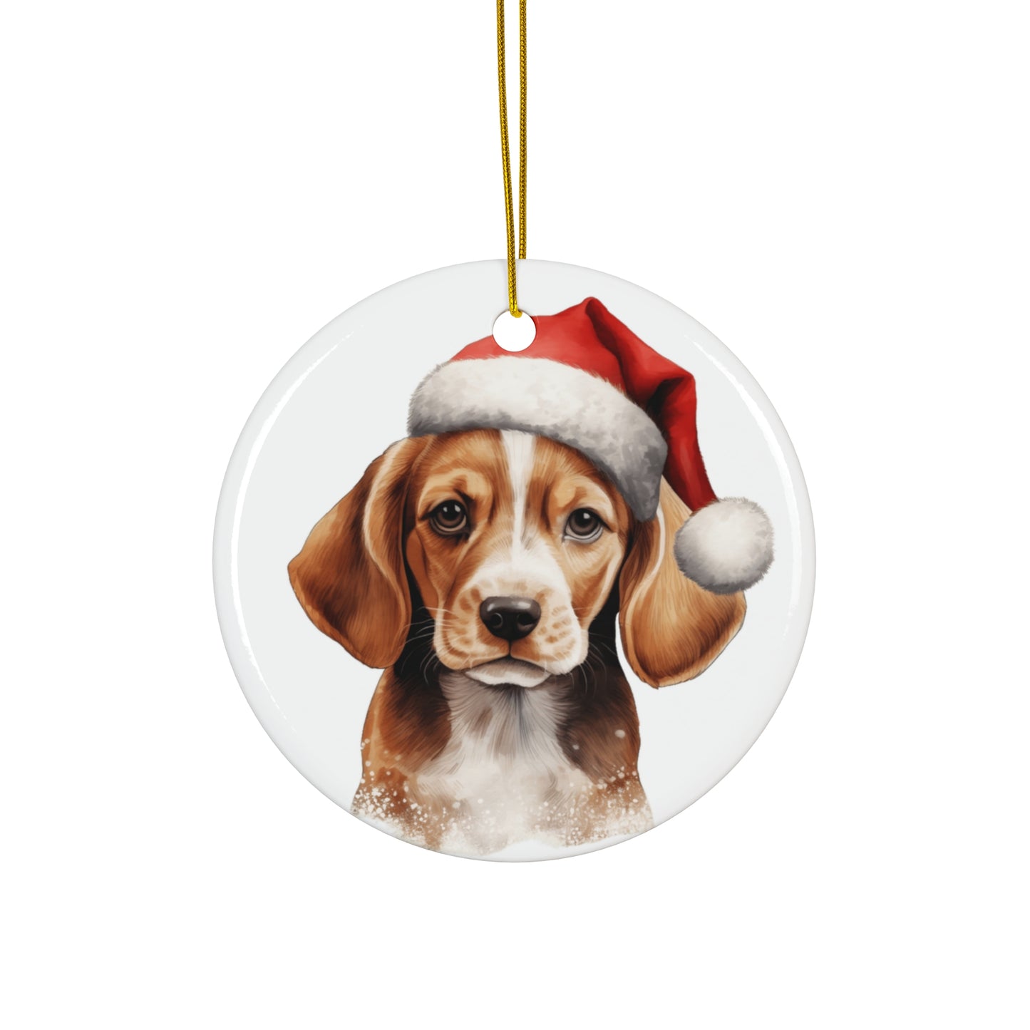 Christmas Dog Ceramic Disc Ornament               Item #9553082