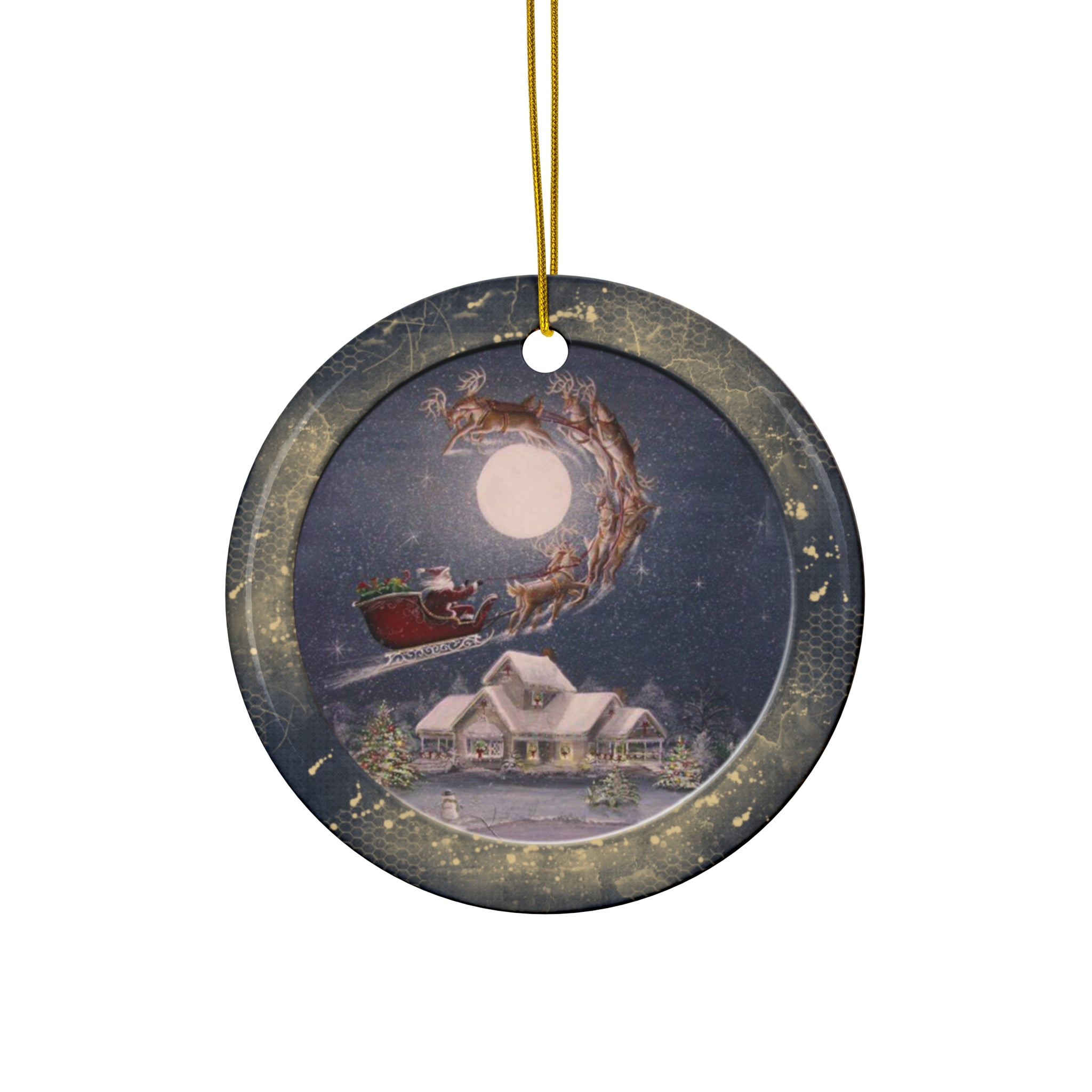Santa Ceramic Disc Ornament           Item #2071528