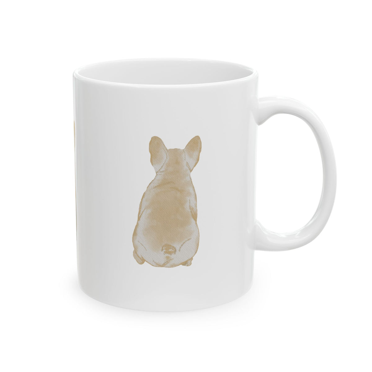 Dog Silhouette Mug – Back View Ceramic Coffee Cup 11oz    Item #50432