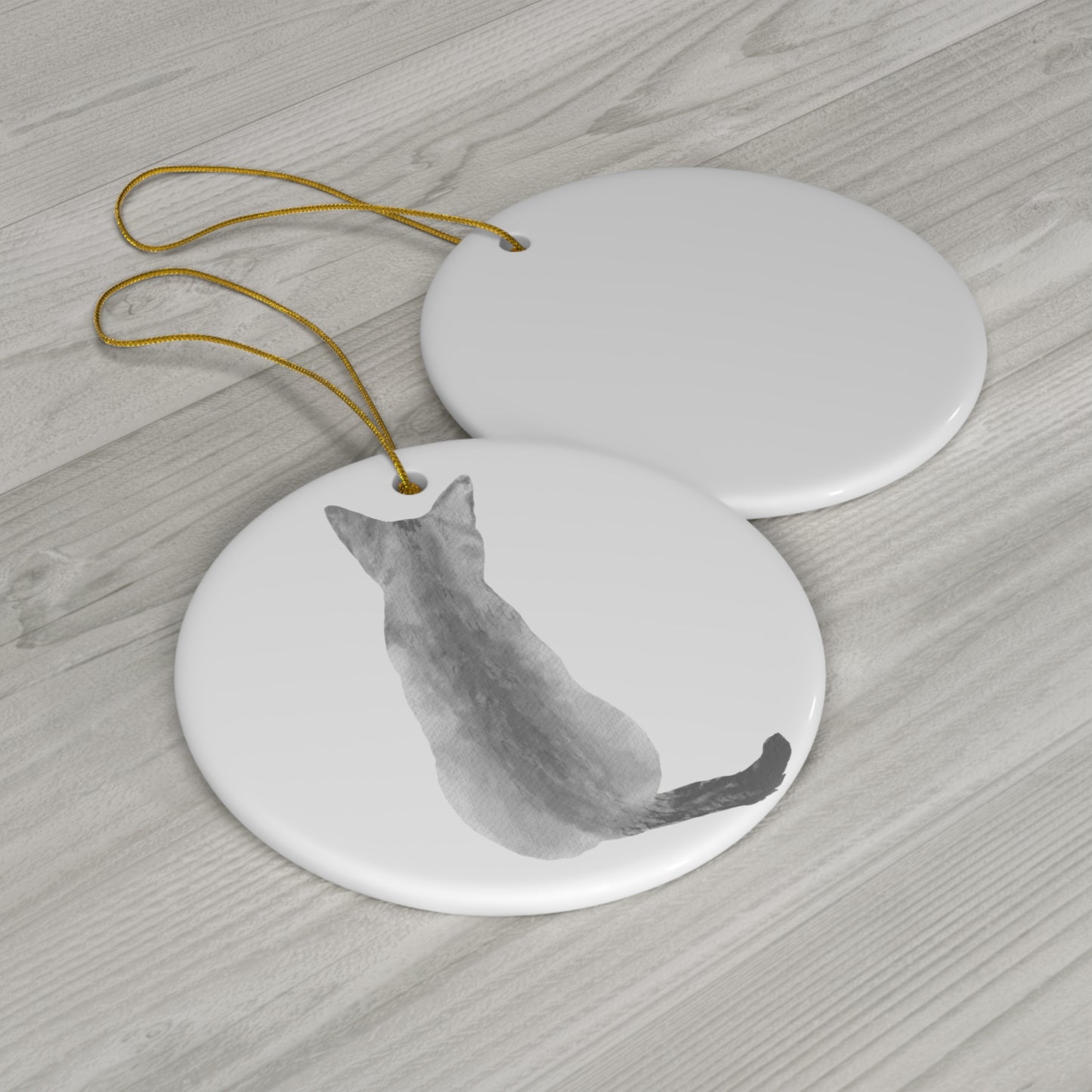 Cat Ceramic Disc Ornament          Item #6669003