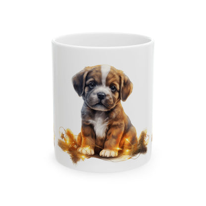 Cute Puppy Ceramic Mug – Adorable Brown Puppy Coffee Cup 11oz  Item #885054