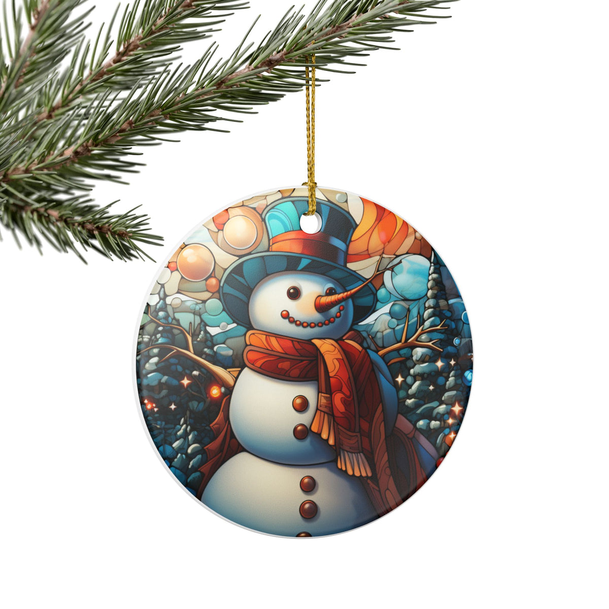 Snowman Christmas Ceramic Ornament   Item #188028