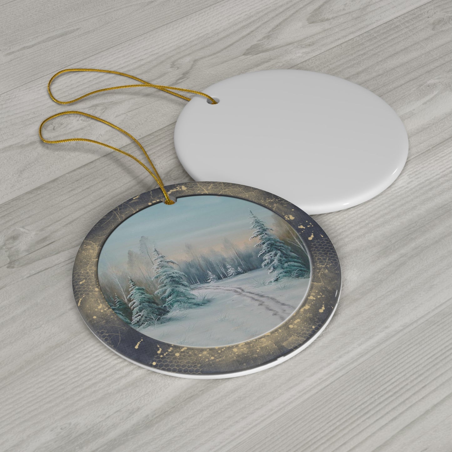 Winter Scene Ceramic Disc Ornament         Item #1475137