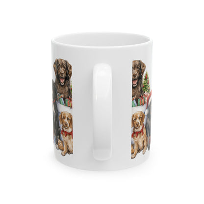 Christmas Dog Mug – Festive Puppy in Santa Hat Ceramic Coffee Cup 11oz   Item #82437