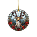Christmas Deer With Flowers Ceramic Ornament             Item #4924674 - Buckshot's Bargain Barn