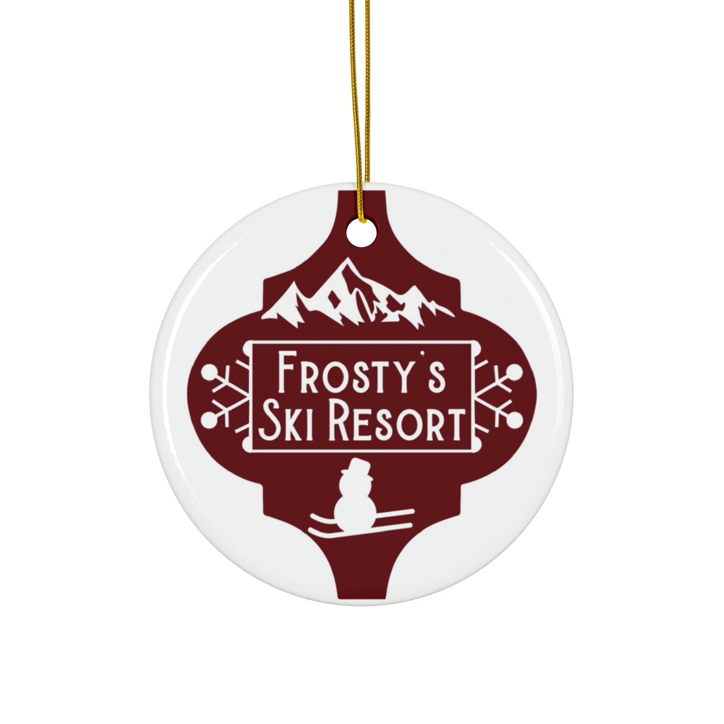 Frosty's Ski Resort Ceramic Disc Ornament           Item #1252436