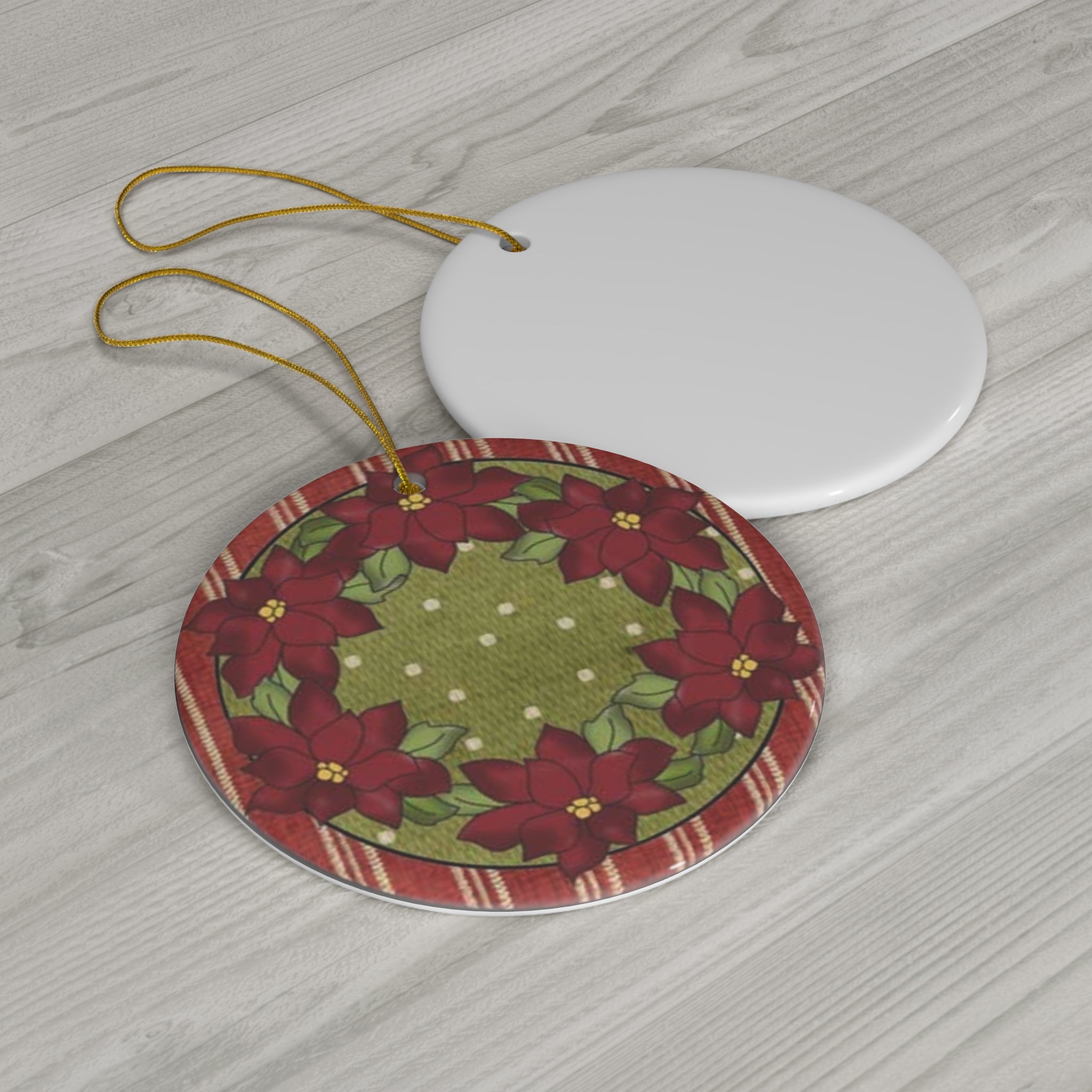 Christmas Scene Ceramic Disc Ornament          Item #8418251