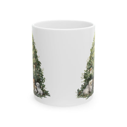 Christmas Tree With Dogs Ceramic Mug 11oz  Item #738562