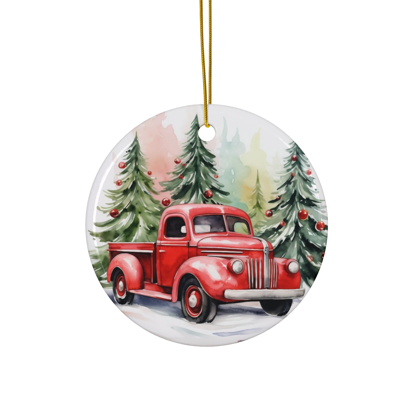 Ceramic Ornament - Red Truck     Item #956324