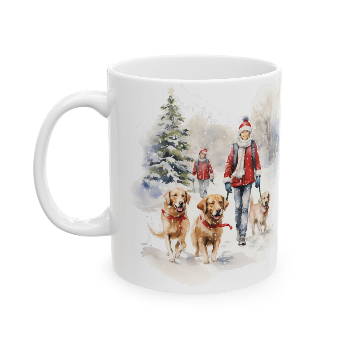 Christmas Winter Wonderland Santa & Reindeer Ceramic Mug 11oz  Item #652515