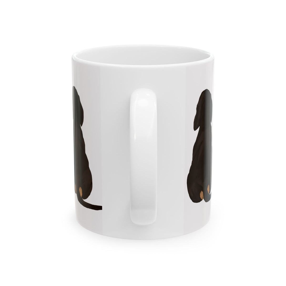 Dog Silhouette Mug – Back View Ceramic Coffee Cup 11oz    Item #826305