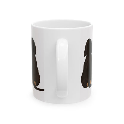 Dog Silhouette Mug – Back View Ceramic Coffee Cup 11oz    Item #826305