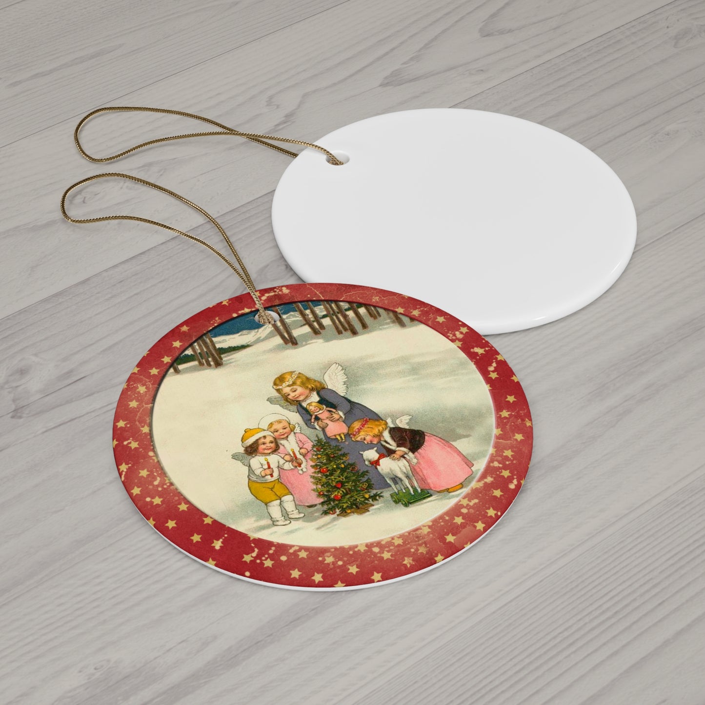 Christmas Kids Ceramic Disc Ornament      Item #7144103