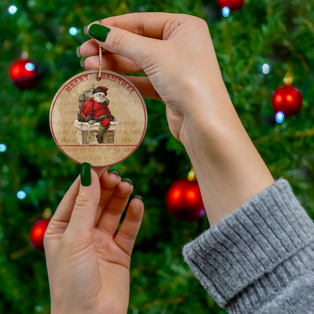 Santa Ceramic Disc Ornament         Item #3139527