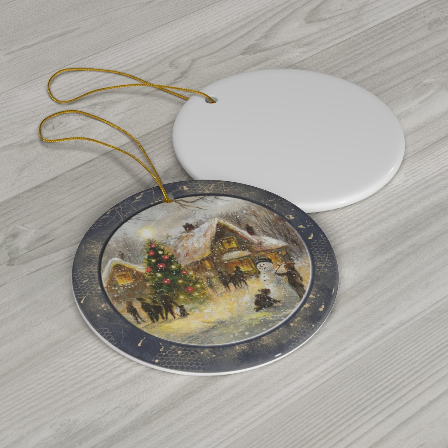 Winter Scene Ceramic Disc Ornament         Item #4156535