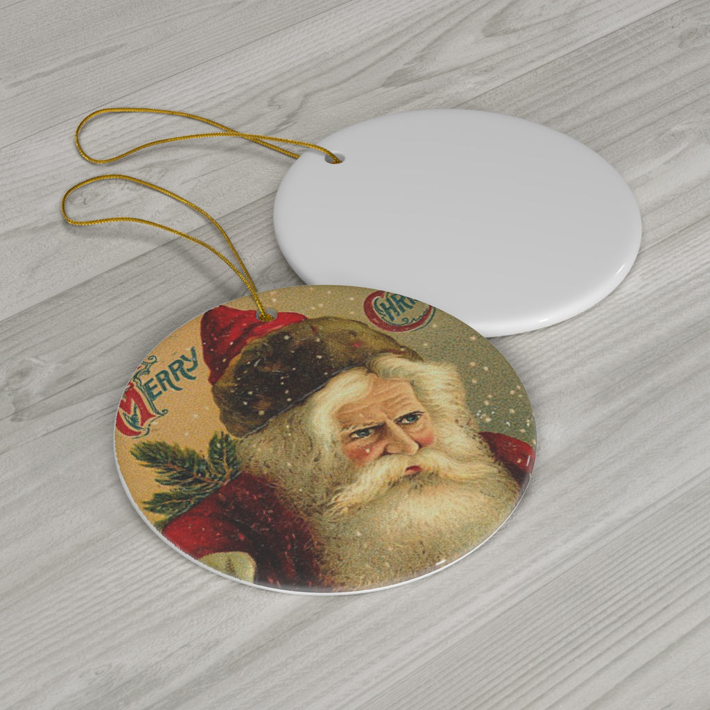 Santa Ceramic Disc Ornament        Item #4256929