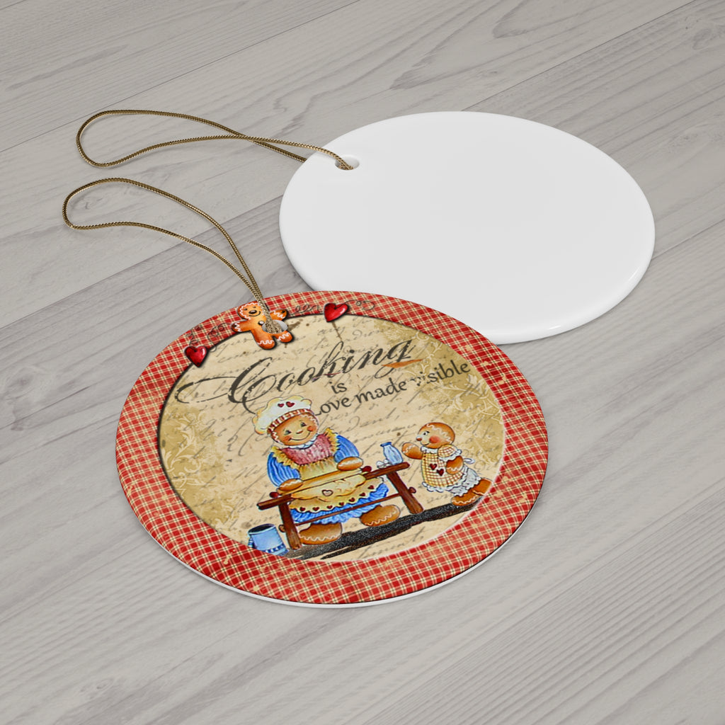 Gingerbread Woman Ceramic Disc Ornament    Item #9766076