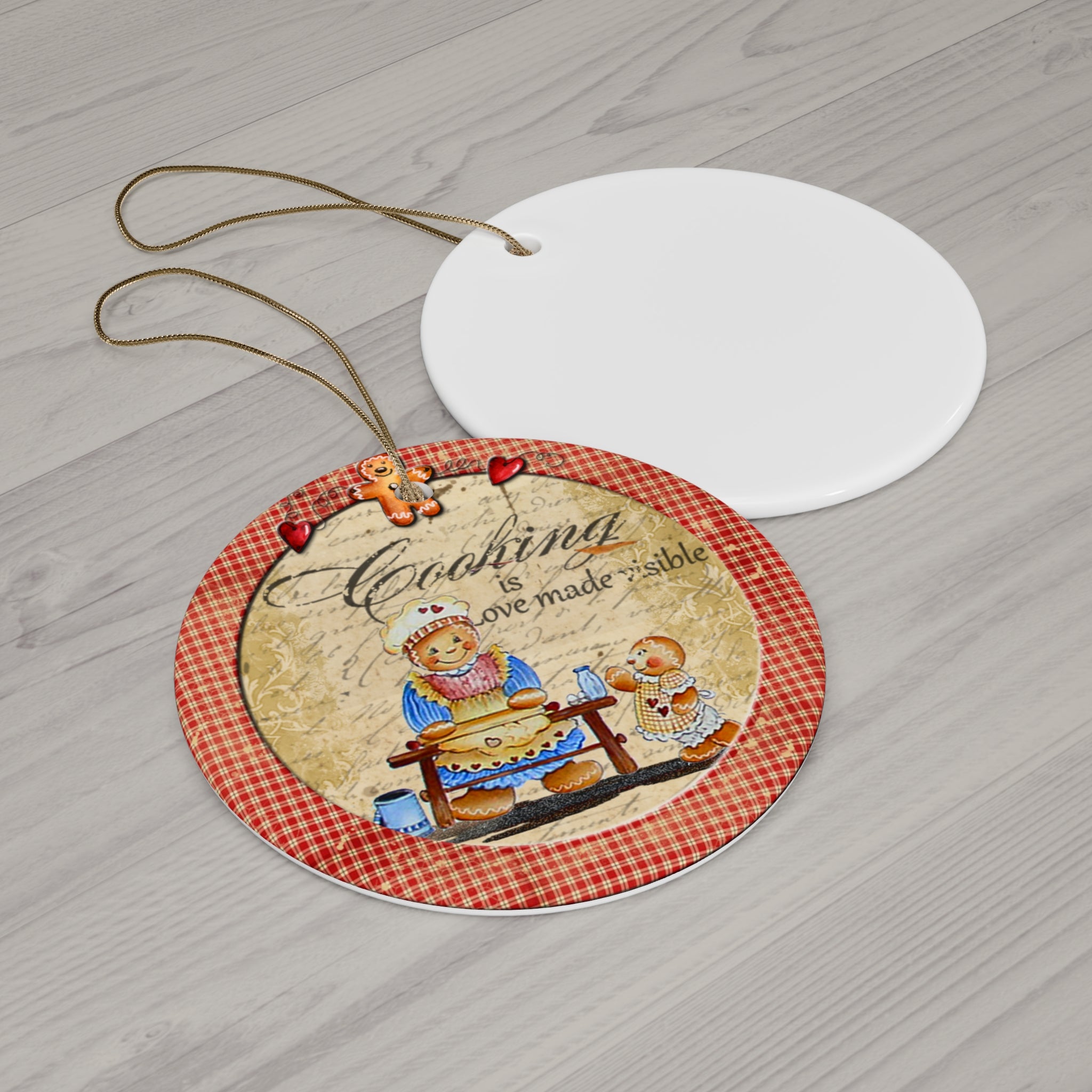 Gingerbread Woman Ceramic Disc Ornament    Item #9766076