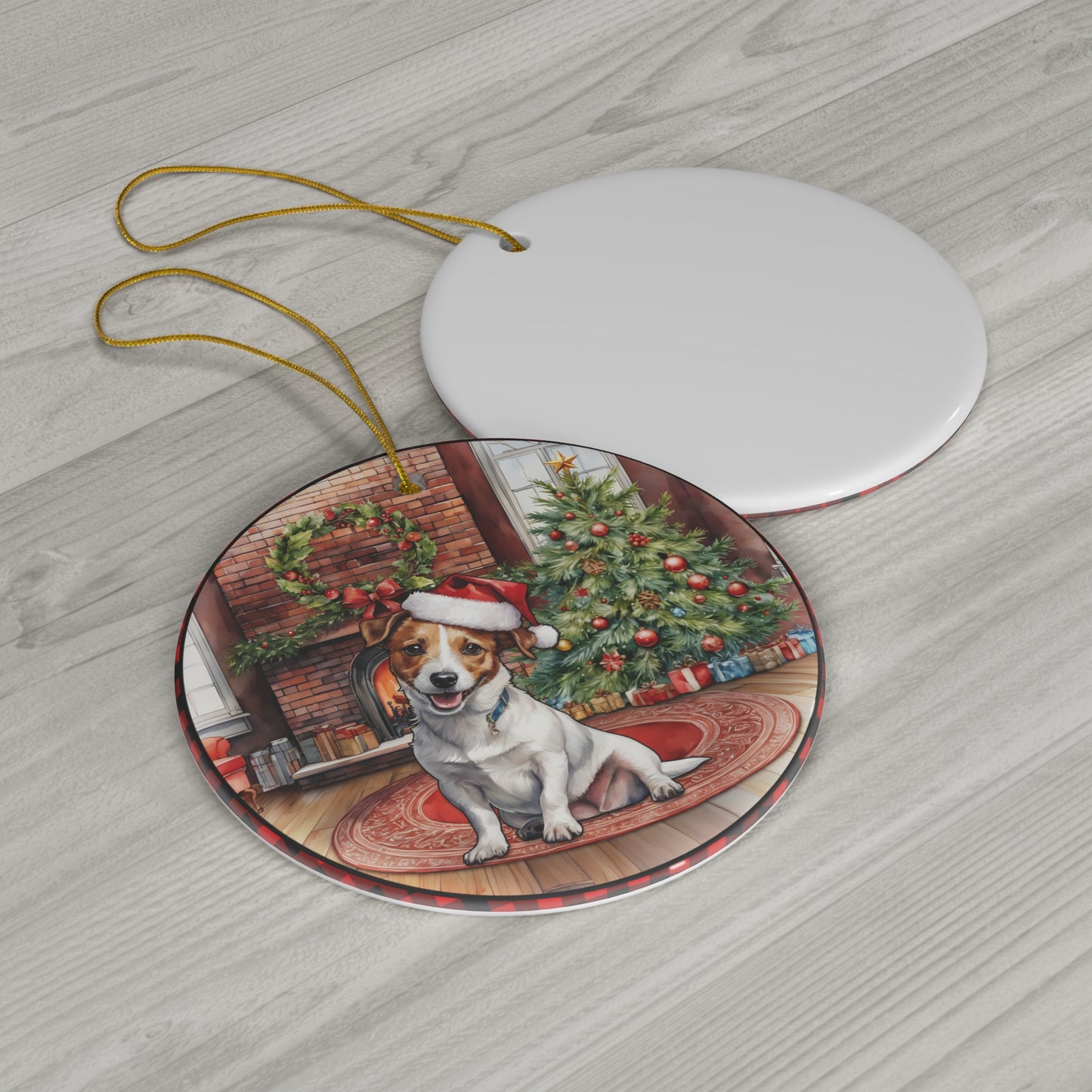 Ceramic Ornament - Jack Russell Christmas Dog       Item #8046844