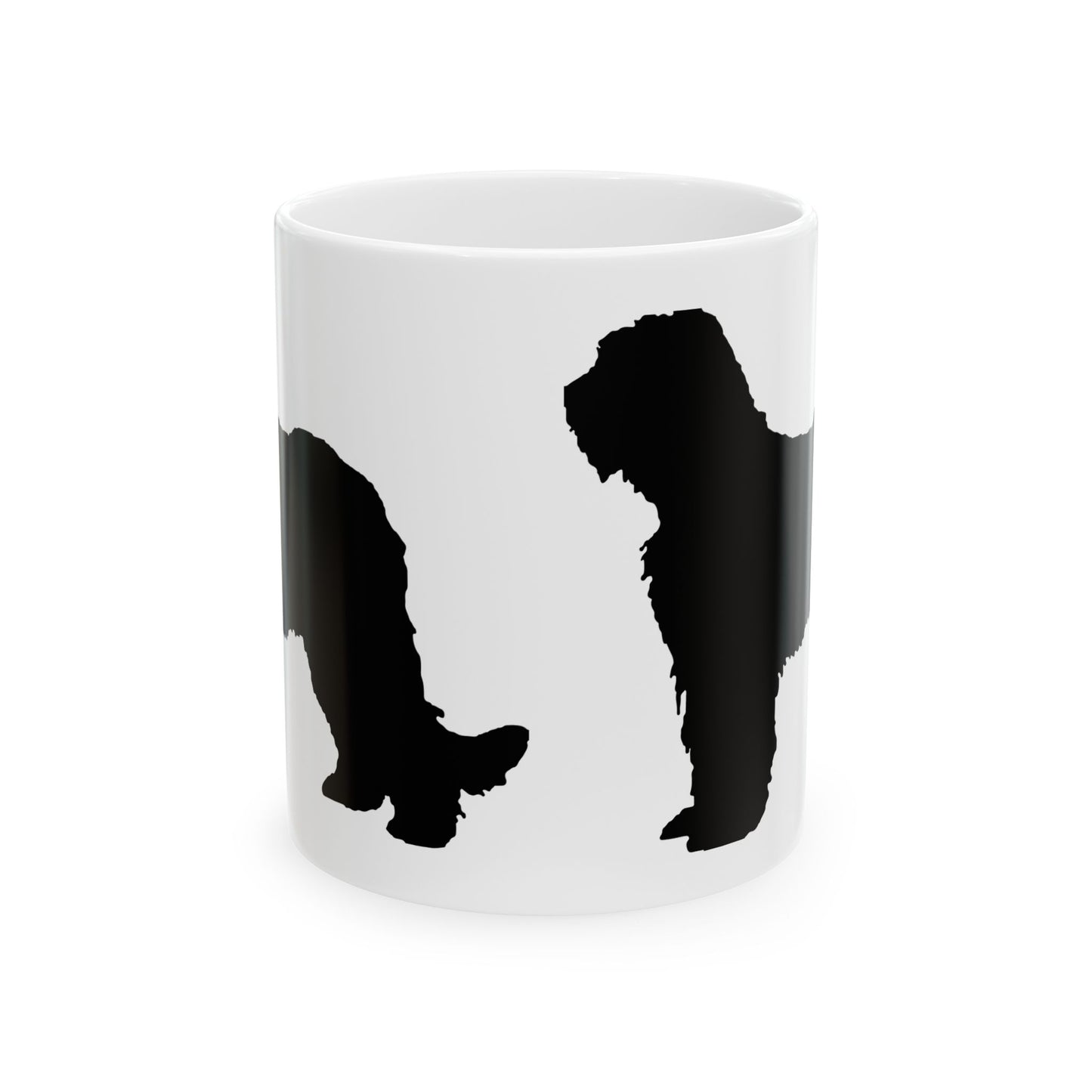 Black Dog Silhouette Ceramic Mug – Minimalist Pet Lover Coffee Cup 11oz   Item #527355