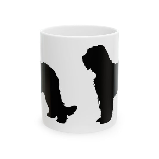 Black Dog Silhouette Ceramic Mug – Minimalist Pet Lover Coffee Cup 11oz   Item #527355