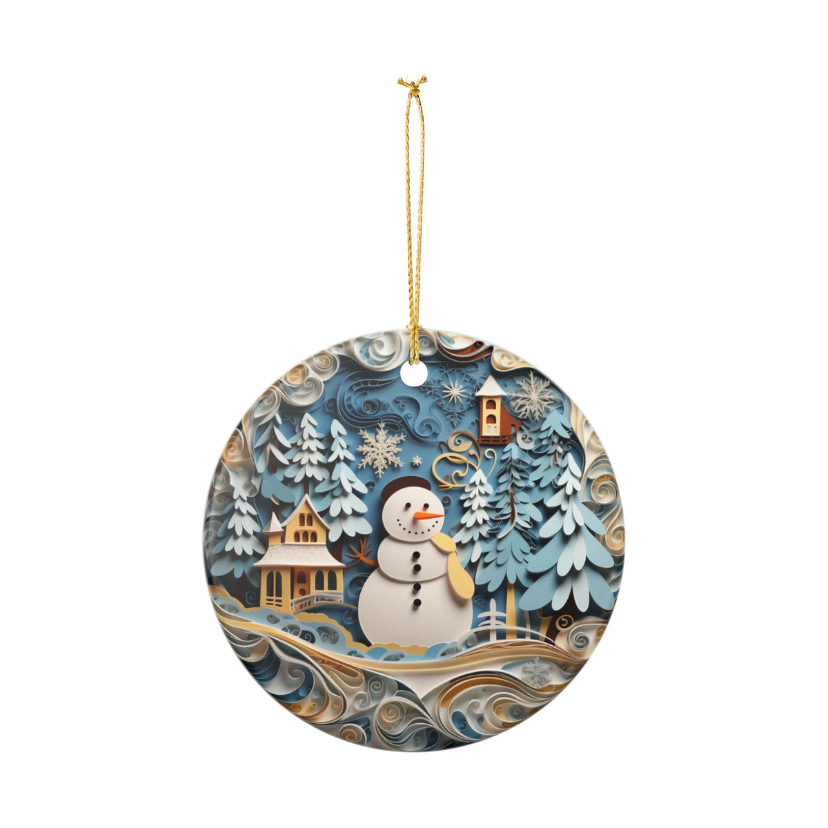 Snowman Winter Wonderland Ceramic Ornament    Item #786688