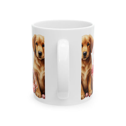 Christmas Puppy Ceramic Mug – Golden Retriever with Candy Cane Gifts 11oz  Item #374152