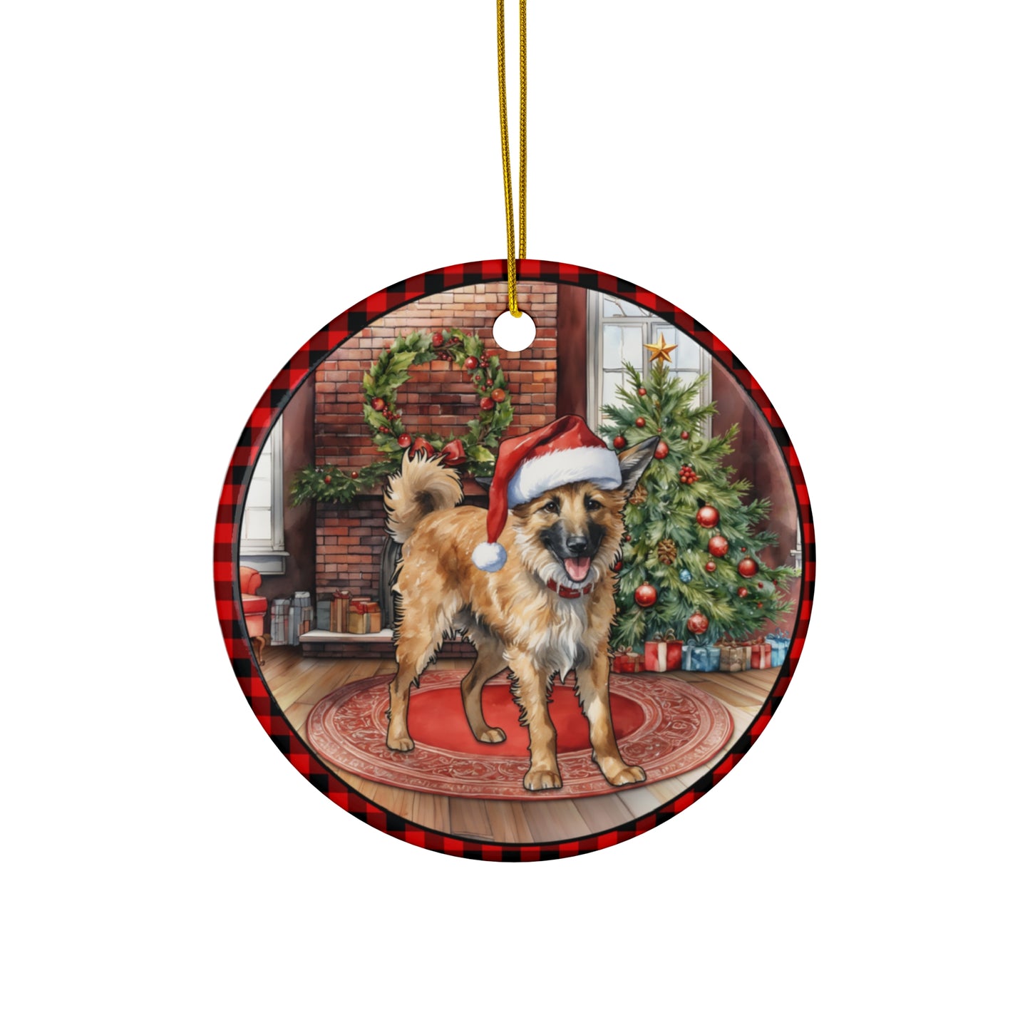 Ceramic Ornament - Belgian Laekenois Christmas Dog      Item #3200154