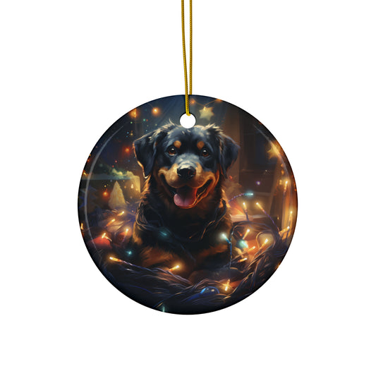 Ceramic Ornament - Xmas Dog With Lights       Item #8717187