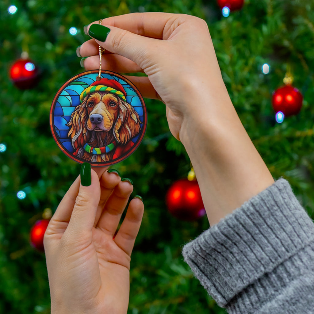 Dog Ceramic Disc Ornament            Item #8102657